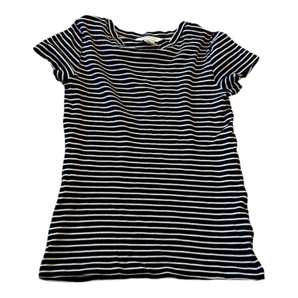 Club Monaco Navy Blue Striped Tee Size S - Picture 1 of 3